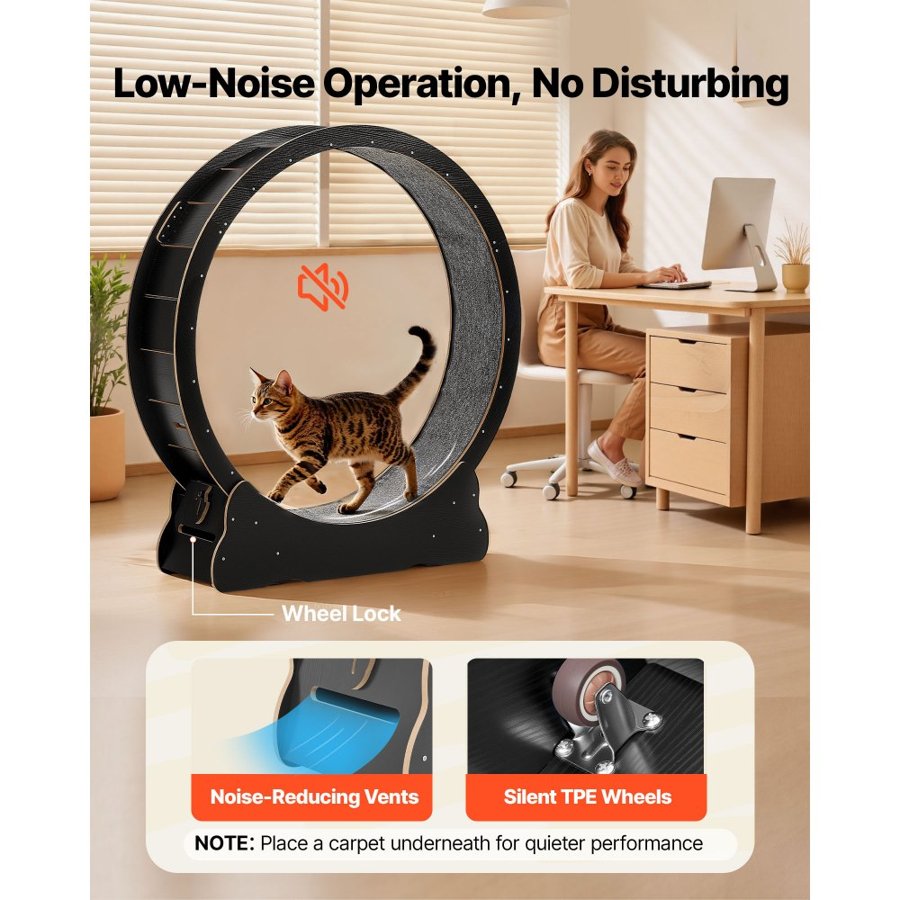 VEVOR Wooden Cat Wheel – 132cm, Up to 12.7kg, 5in Wood