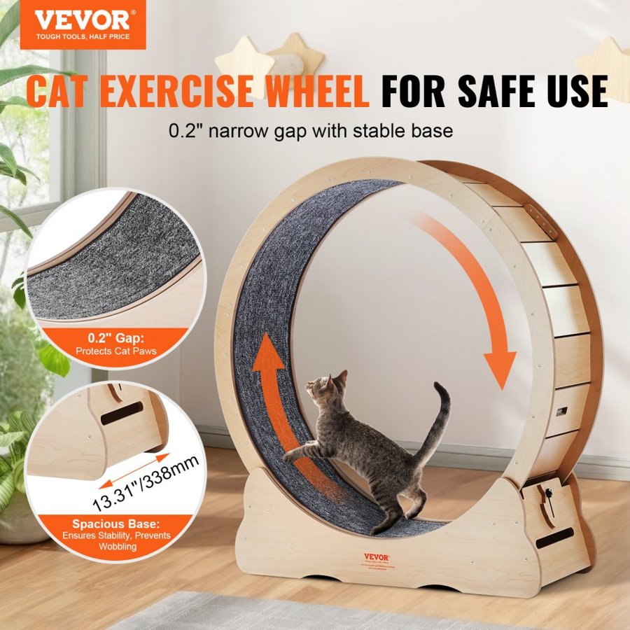 VEVOR Cat Circle Treadmill – 43.3 Inch, 39.37 in/1000 mm