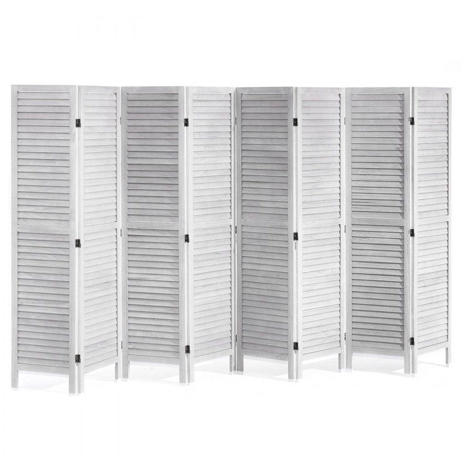 VEVOR Wood Room Divider, 8 Panel Wood Folding Privacy Screen, 66.9 Inches Tall Indoor Louvered Wooden Partition, Portable Decoration Screen, for Room Separation, Home, Office, Restaurant & Bedroom