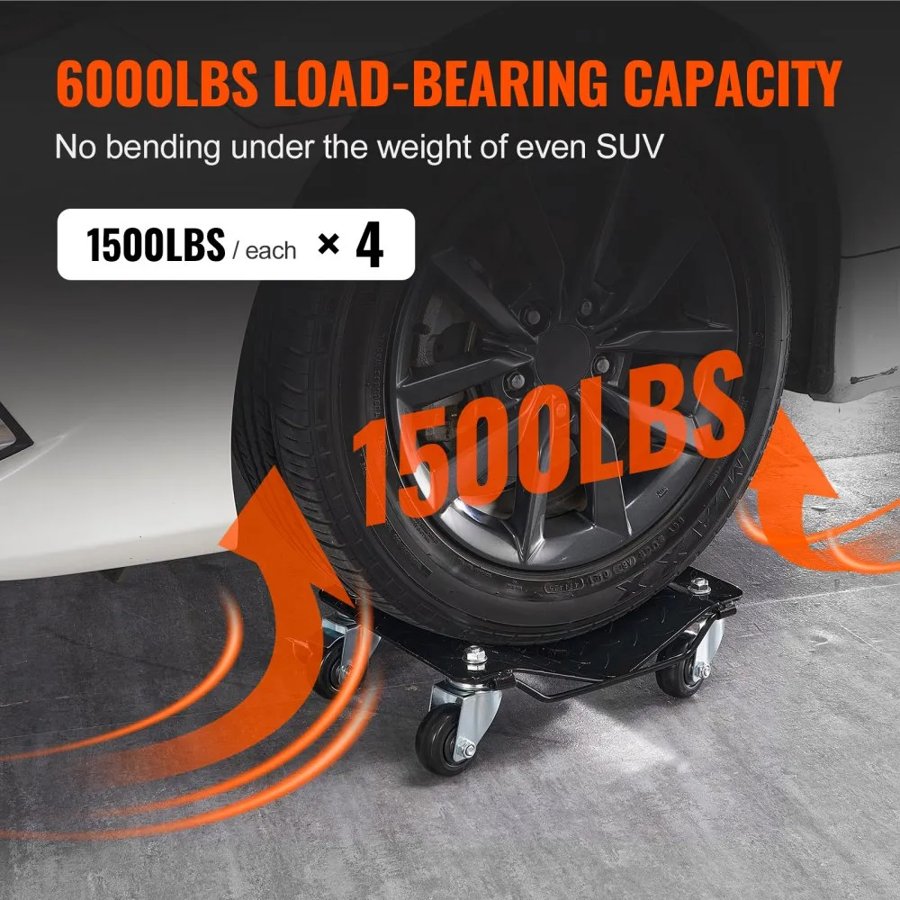 VEVOR Car Dolly Wheel Tire Dolly 4 PCS Heavy Duty Skate Auto Repair Dolly 2721.6 kg