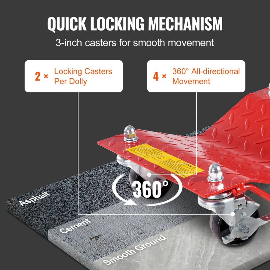 VEVOR Wheel Dolly Set of 4 – 8000 lbs Heavy-Duty Car Mover