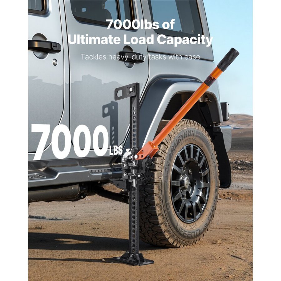 VEVOR Farm Jack, 107.5 cm Utility High Lift Farm Jack, 3.18 Ton Capacity Ratcheting Off Road Utility Jacks, Heavy-Duty Lift Jacks with 130.1-929.6 mm Lifting Range for Tractor, Truck, SUV