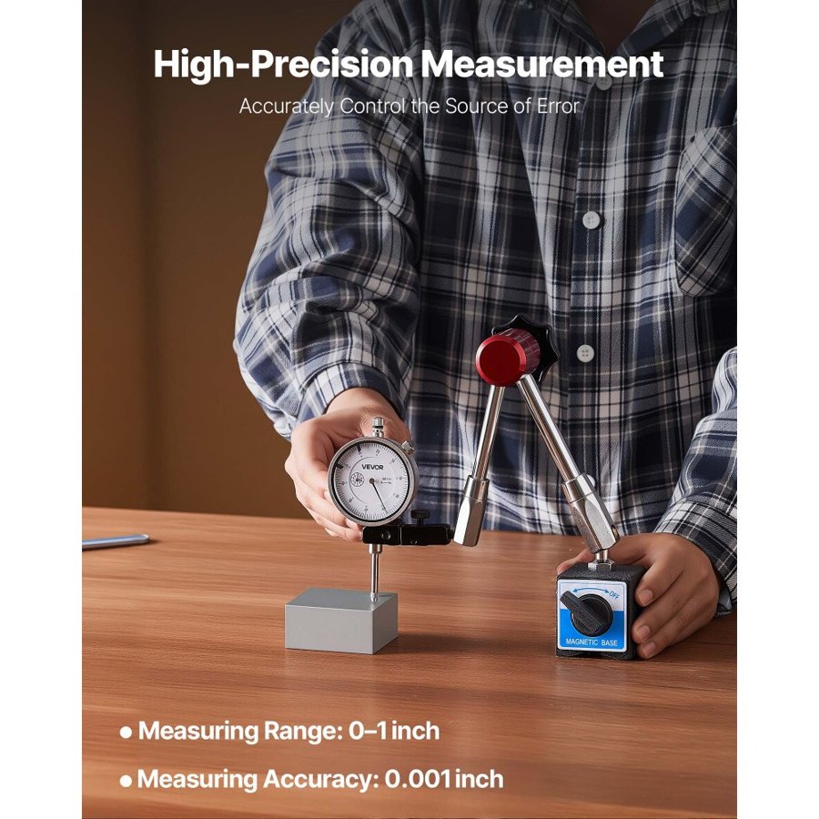 VEVOR Dial Indicator and Stand – 0–1 Inch Measurement Range