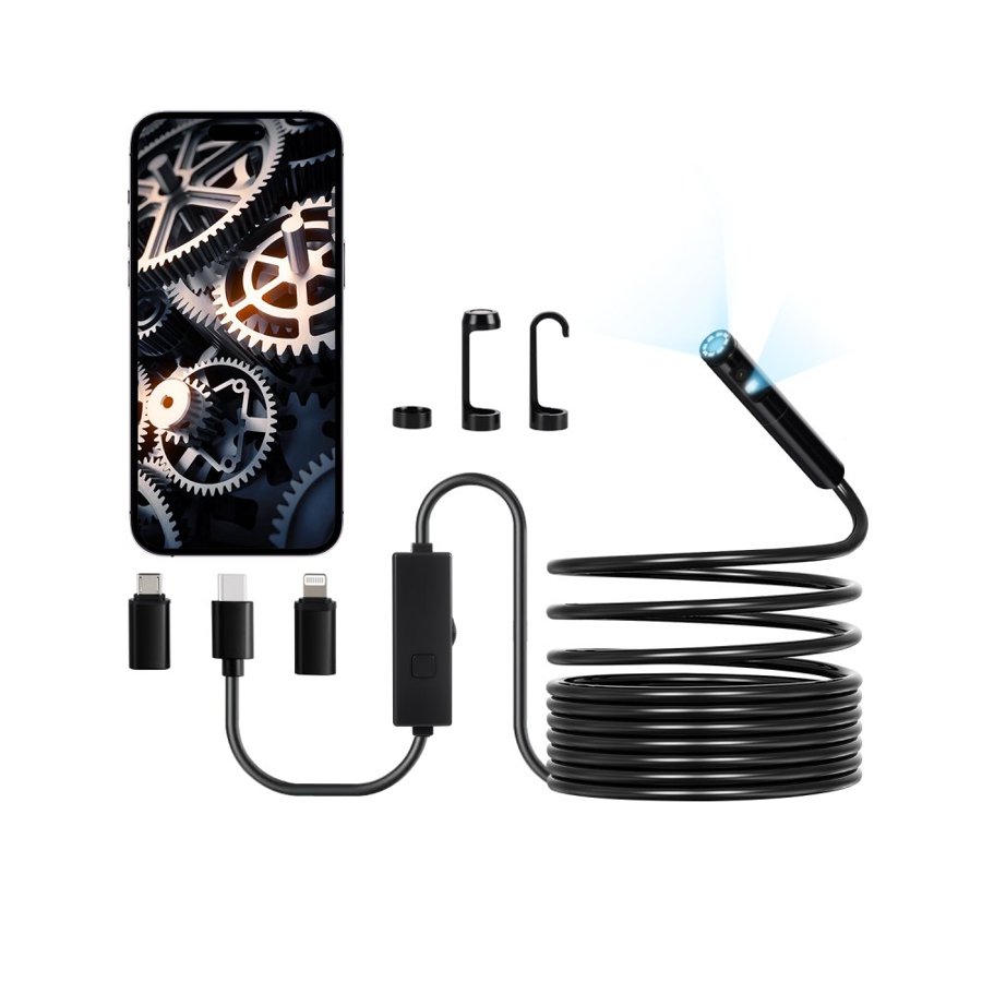VEVOR Borescope for Phone – 16.4 ft Cable, Android & iOS