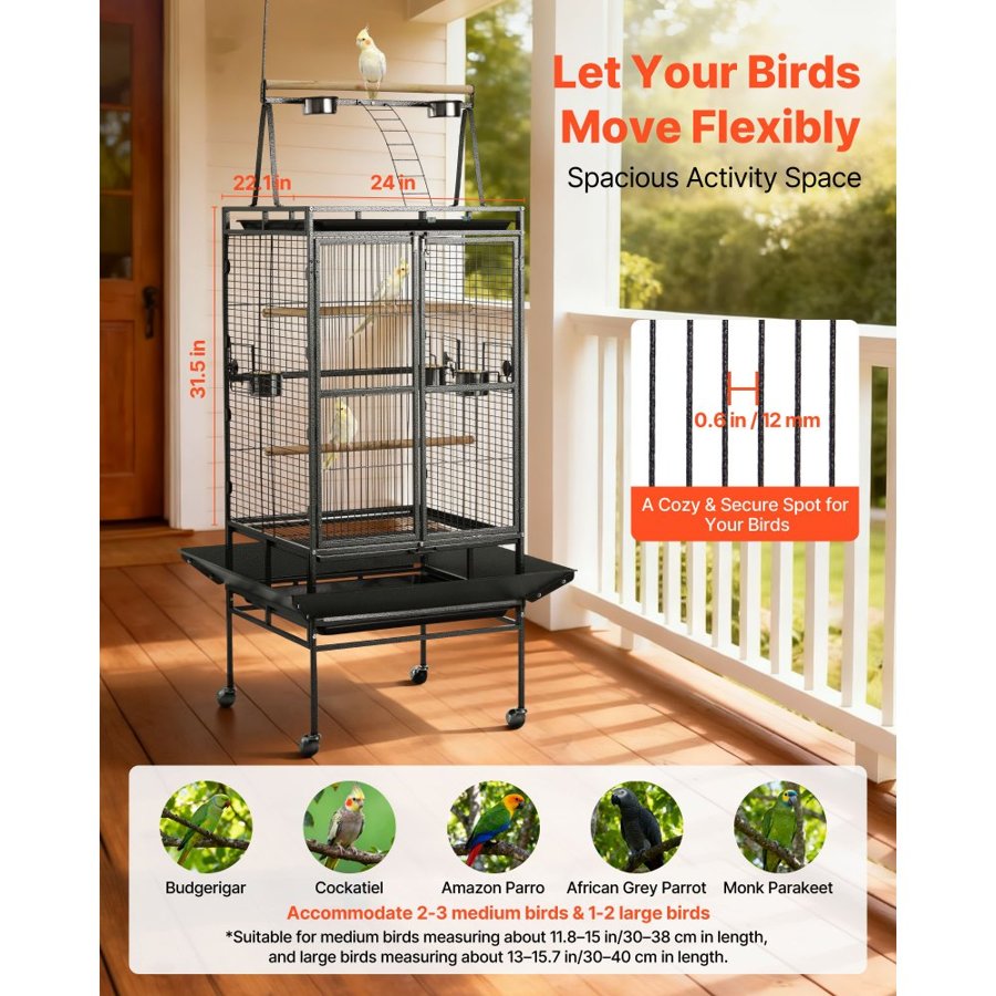VEVOR Flight Cage for Birds – 32.7 x 31.1 x 82.7 Inch