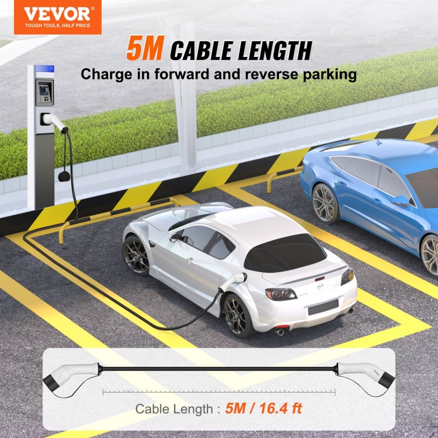 VEVOR Type 2 to Type 2 EV Cable – 7kW, Single Phase, 32A