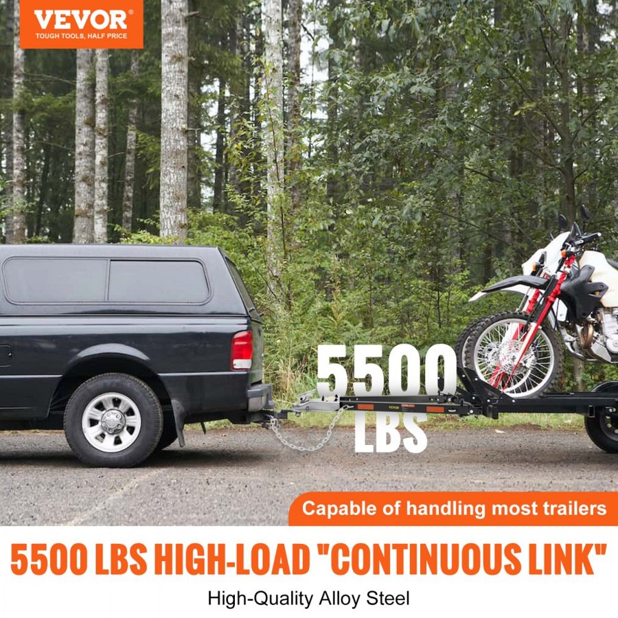 VEVOR vilkšanas stienis, 5500 lbs vilkšanas spēks ar ķēdēm, pulverkrāsota leģētā tērauda uz bufera, vilkšanas platums, autonamiņam auto piekabei kravas auto