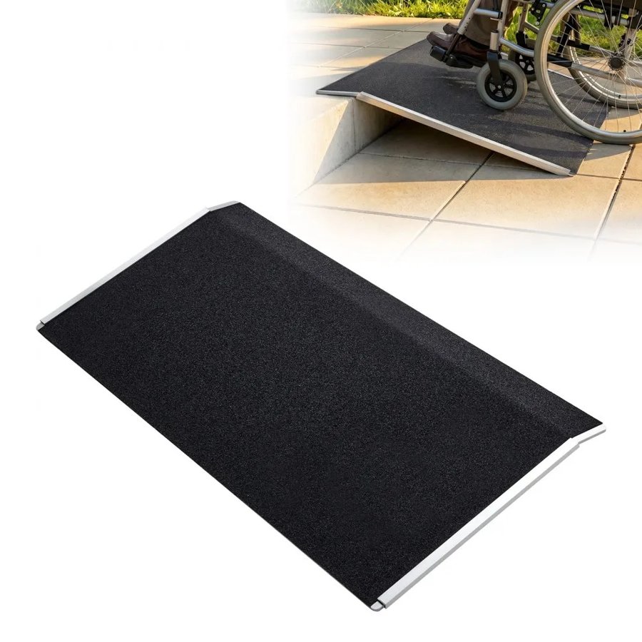 VEVOR Threshold Ramp for Doorways, 810 x 390 mm, Platform Aluminum Wheelchair Ramp, Non-Slip Door Threshold Ramps, 181.4 kg Load Capacity, for Home Steps, Curbs, Wheelchairs, Walkers, Scooter, Carts