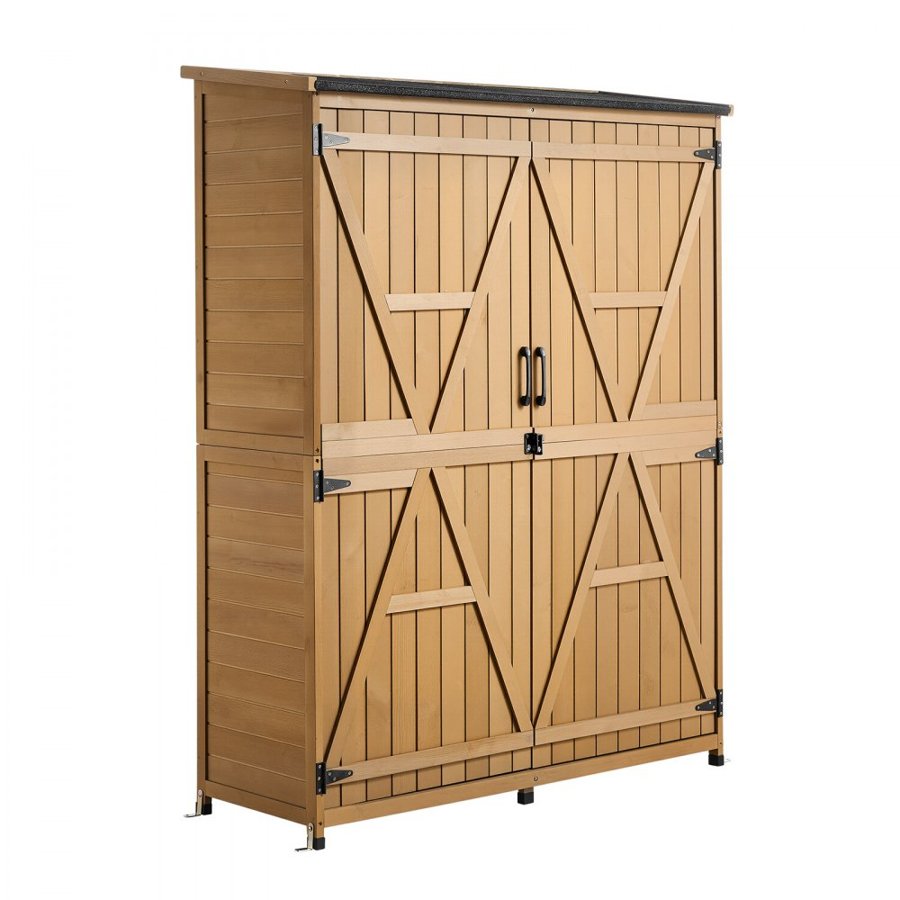 VEVOR Wooden Garden Tool Shed – 696.5 L, 3 Tiers, Fir Wood