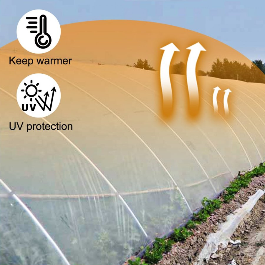 VEVOR Greenhouse Film 3.6 x 7.6 m, Greenhouse Polyethylene Film 0.1524 mm Thickness, Greenhouse Plastic Greenhouse Clear Plastic Film UV Resistant, Polyethylene Film Keep Warming, Superior Toughness