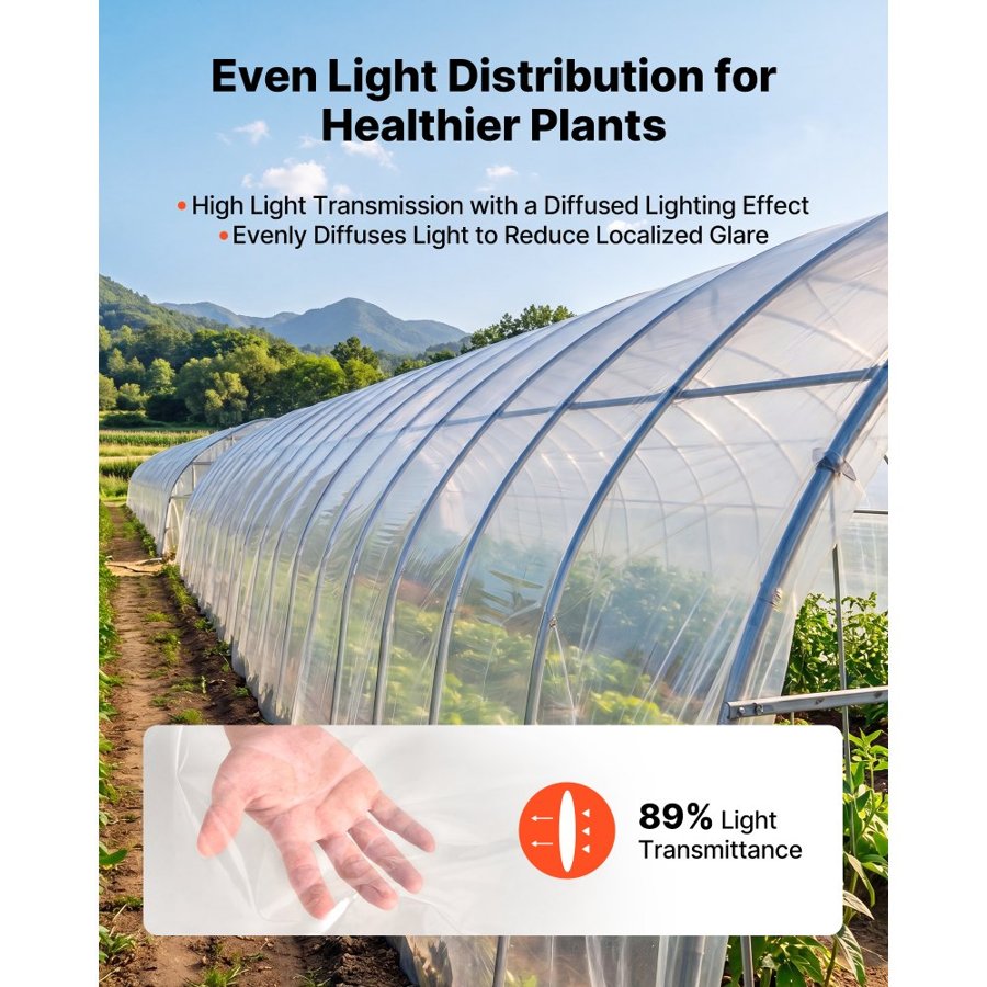 VEVOR 6 Mil Greenhouse Plastic Sheeting – 3.7x30.5 m PE Film