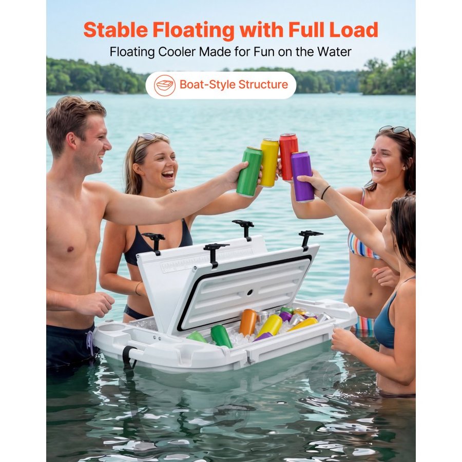 VEVOR Floating Cooler with Wheels – 40 QT, LLDPE, Tow Rope