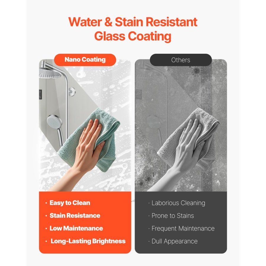 VEVOR Trifold Glass Shower Door – 51×56 in, 6 mm Glass