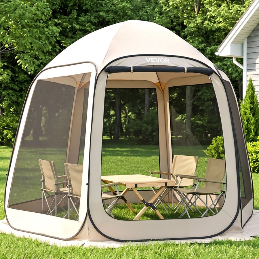 VEVOR Backyard Screen Tent – 10 x 9.2 FT, 300D, 8 People