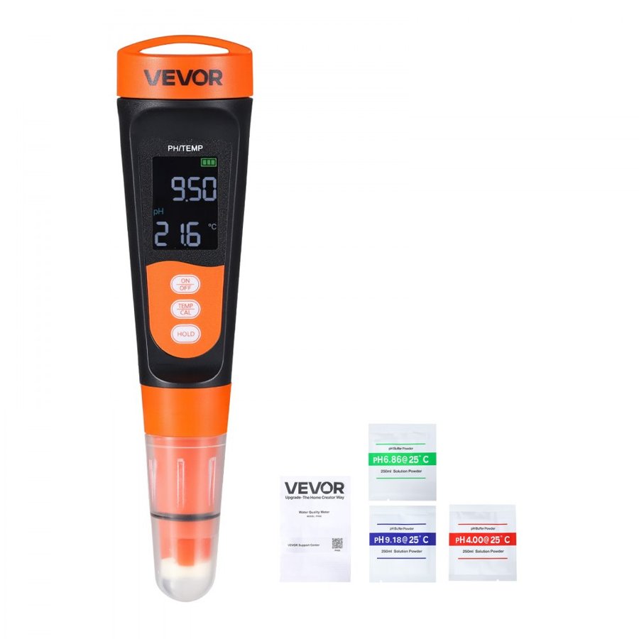 VEVOR pH Meter for Water Testing – PH06, IP68, 0–14 Range