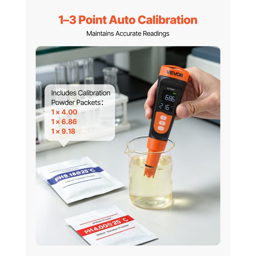 VEVOR pH Meter for Water Testing – PH06, IP68, 0–14 Range