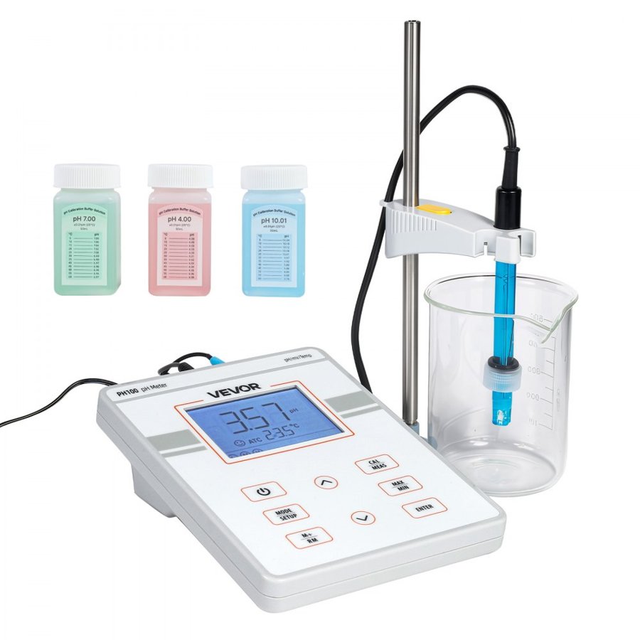 VEVOR Benchtop pH Meter – 0-14 Range, 0.01 Resolution