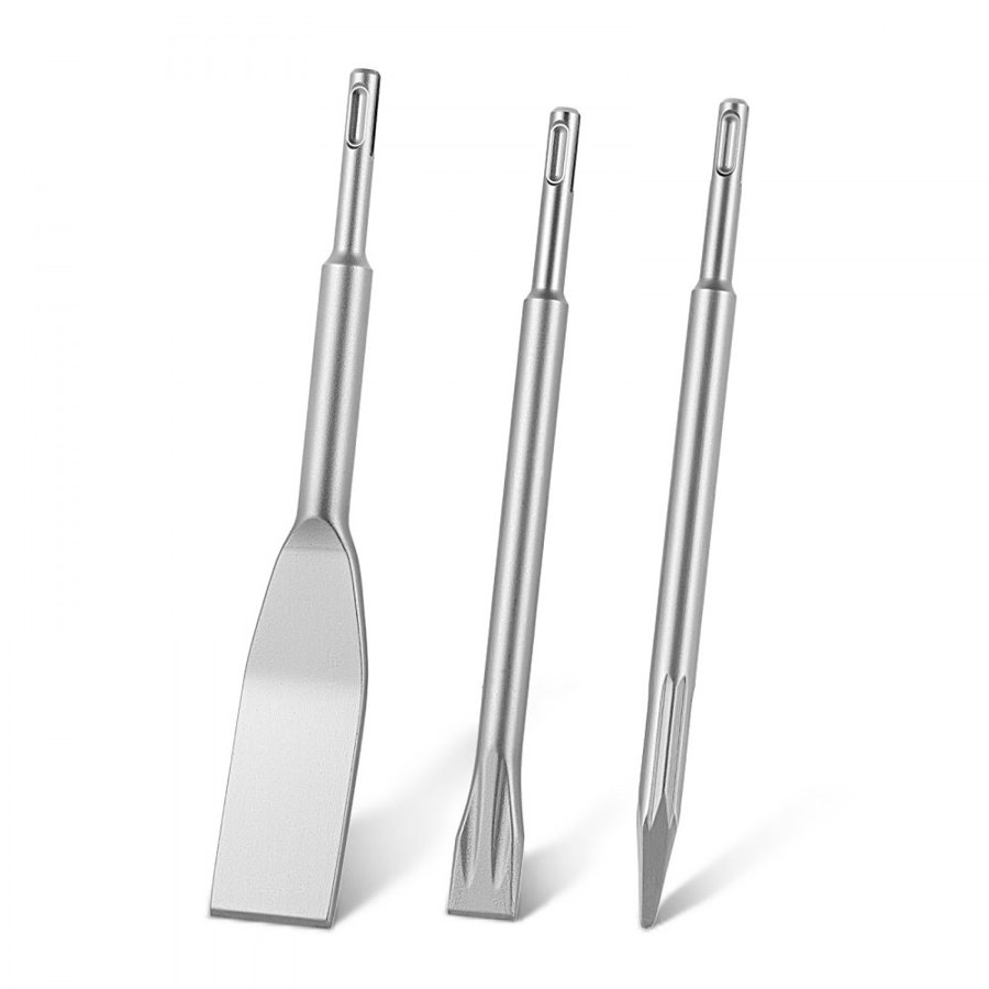VEVOR SDS Plus Chisel Set – 3 Pcs, 40Cr Steel, Point/Flat