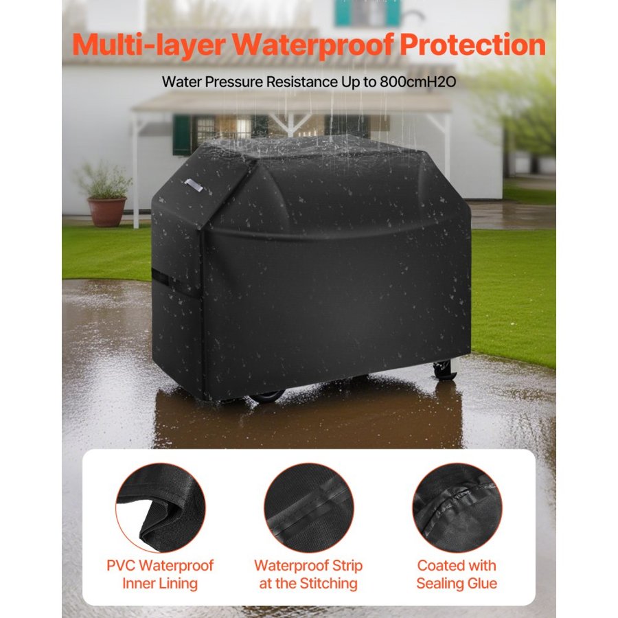 VEVOR 60 Inch Grill Cover – 600D, Waterproof, BBQ Polyester