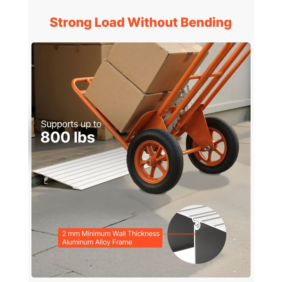 VEVOR Aluminum Threshold Ramp – 1-Inch Rise, 800 lbs Load