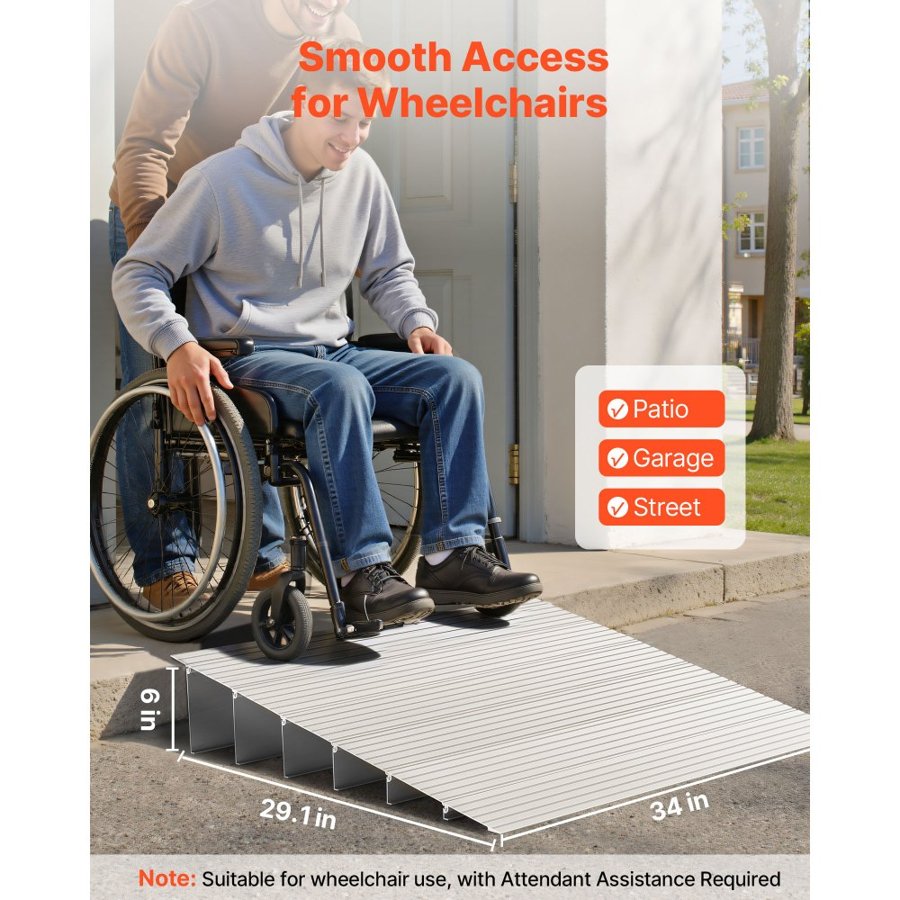 VEVOR Front Door Handicap Ramp – 6 Inch Rise, 800 lbs