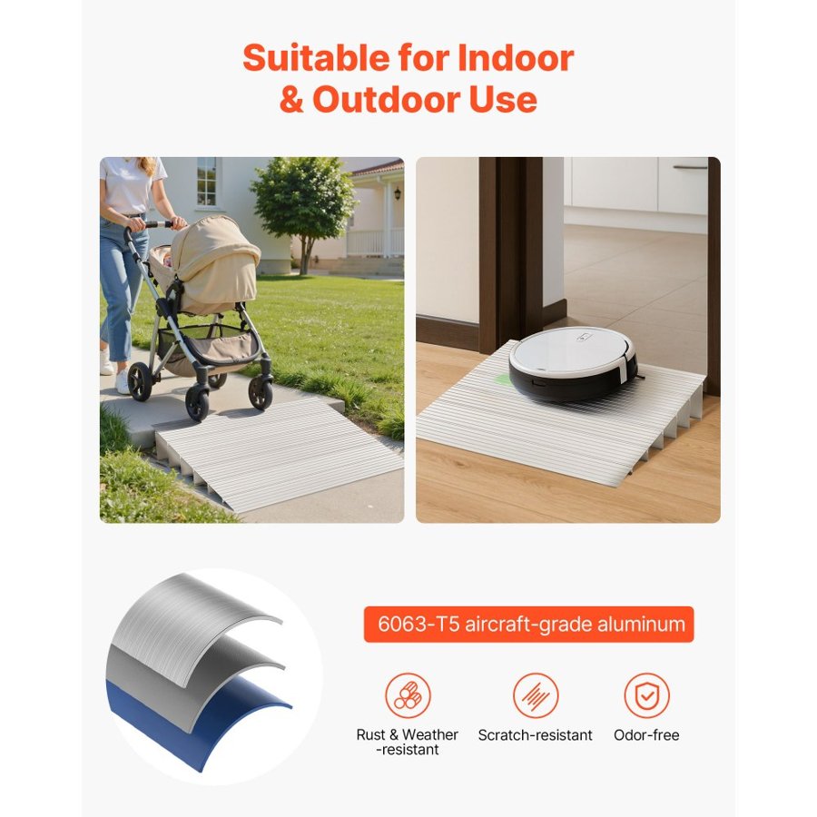 VEVOR Front Door Handicap Ramp – 6 Inch Rise, 800 lbs
