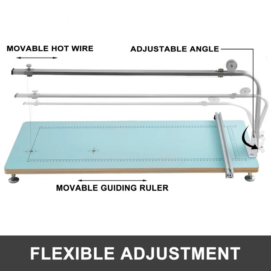 VEVOR Foam Cutting Machine Hot Wire Foam Cutter Scaled Workbench Styrofoam Cutter Adjustable Angle for Foam Sponge KT Board Foam Carving Modeling…
