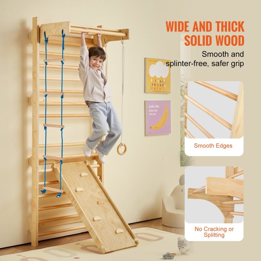 VEVOR Swedish Ladder Wall Set – 15-Level, 5-in-1, 220lbs