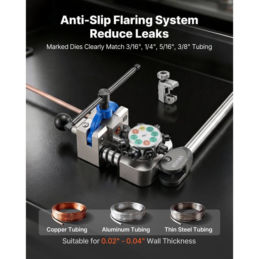VEVOR Bubble Brake Line Flaring Tool – 45°,4 Die Kit