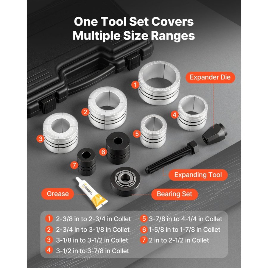 VEVOR Exhaust Pipe Stretcher – 1-5/8"–4-1/4", 7 Collets