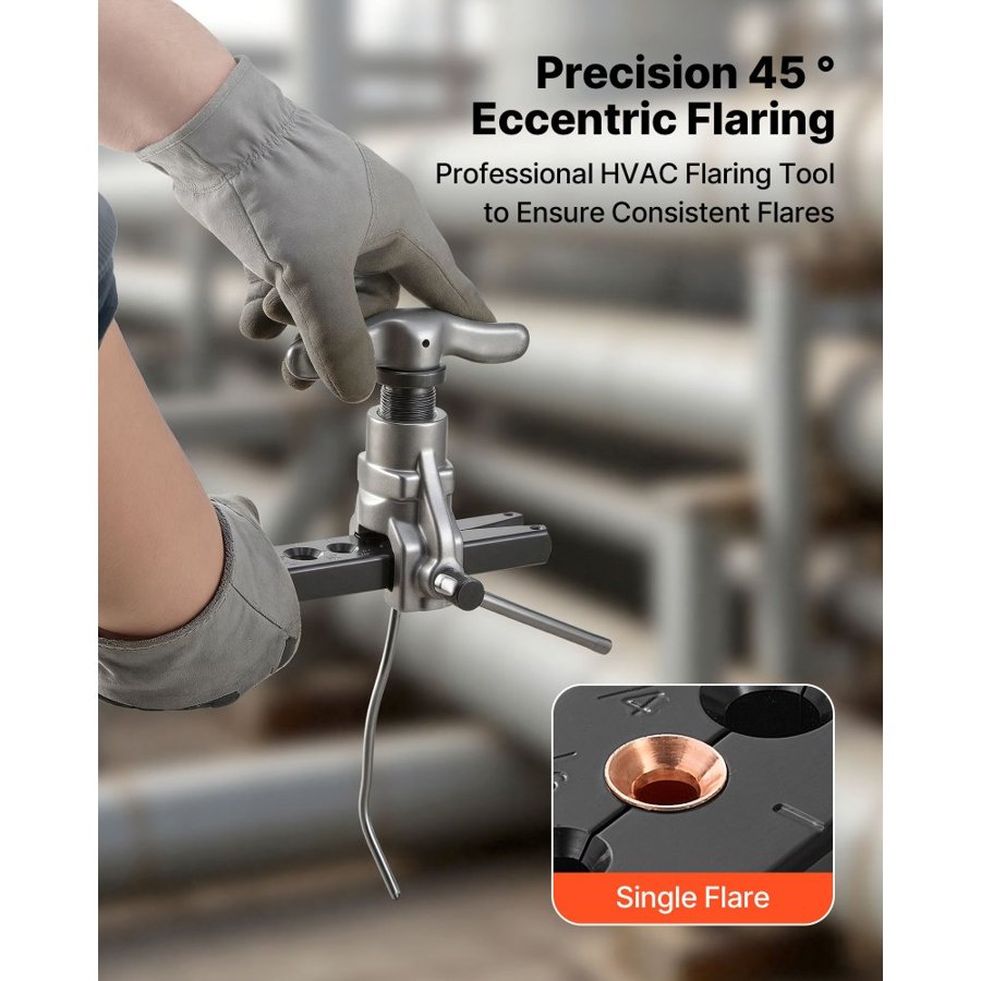 VEVOR HVAC Flaring Tool – 45° Eccentric, 3/16"–3/4" Tubes