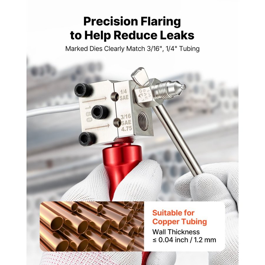 VEVOR Flaring Tool Kit for Brake Lines – 45°, 3/16" & 1/4"