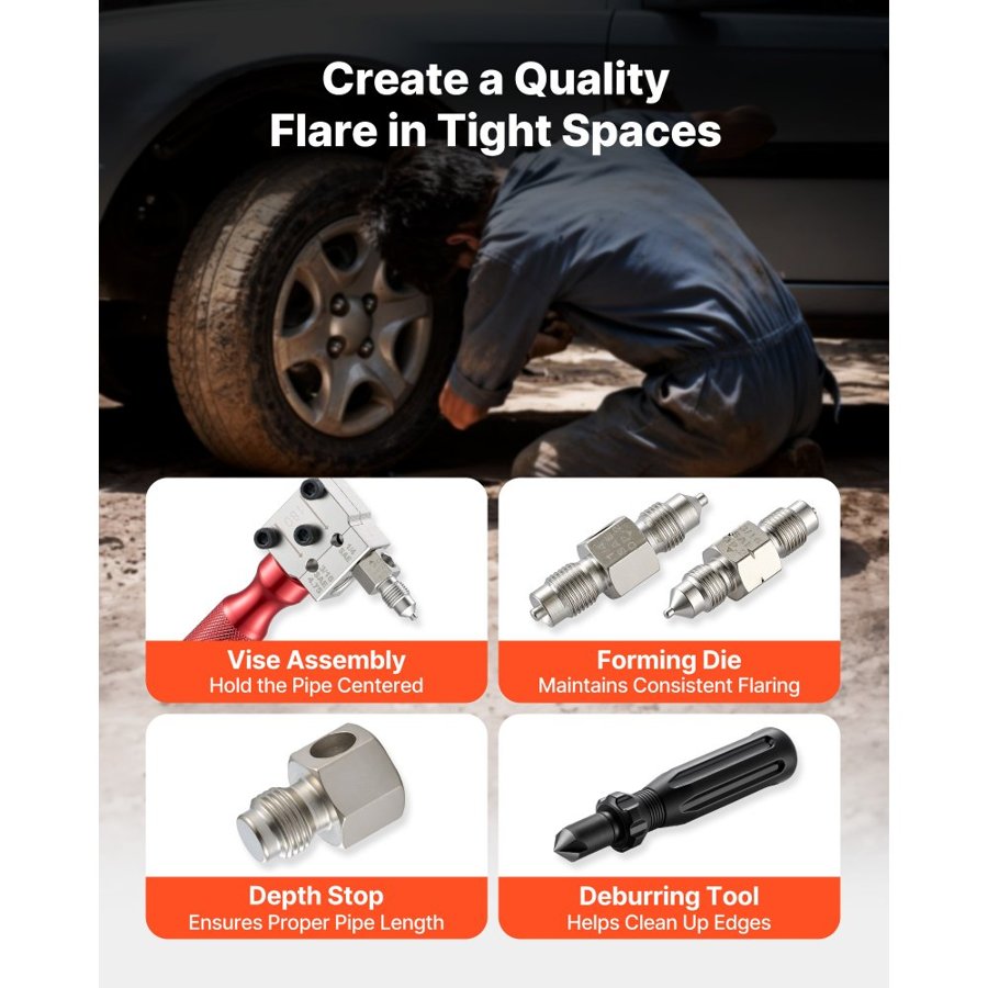 VEVOR Flaring Tool Kit for Brake Lines – 45°, 3/16" & 1/4"