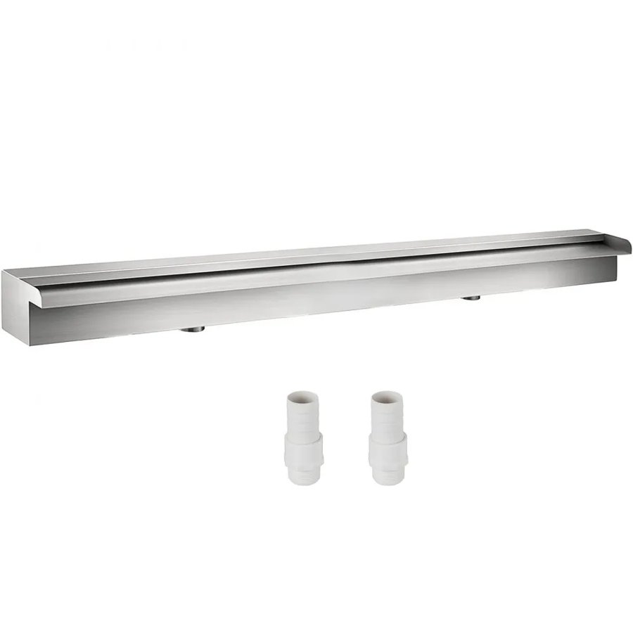 59.1" x 4.5" x 3.1" Stainless Steel Decorative Waterfall Pool Fountain For Garden Pond Indoors And Outdoors