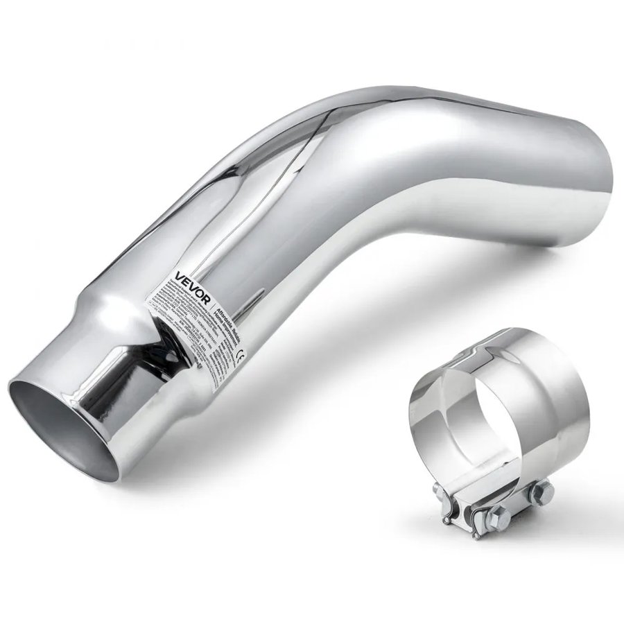 VEVOR Chrome Elbow Exhaust Tip 4 to 5 – 23" Long, Turn Down
