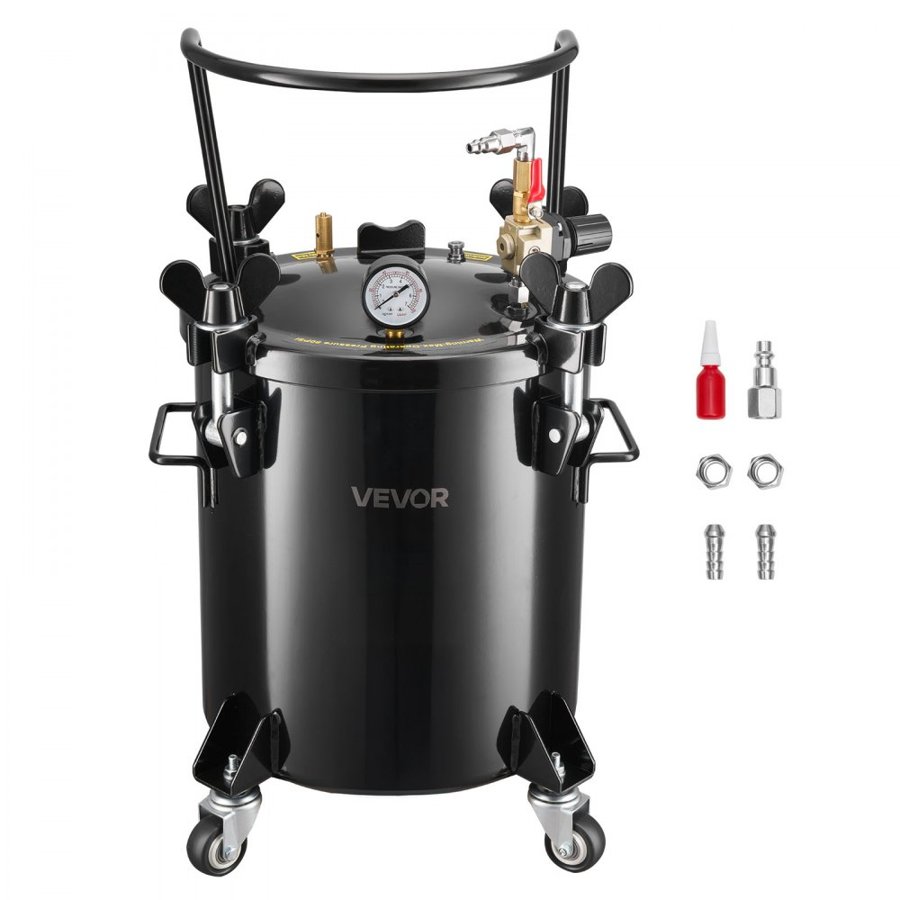 VEVOR Paint Pressure Tank – 20L, 80 PSI, 3 Quick-Connect