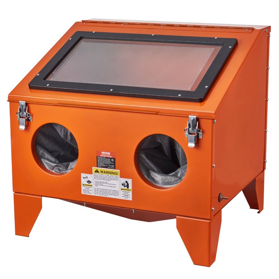 VEVOR 151.4 L Sandblasting Cabinet Benchtop Cabinet with Blasting Gun 4 Nozzle