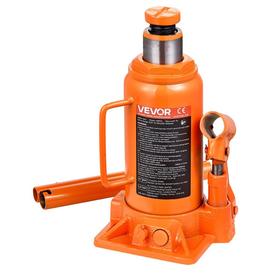 VEVOR 12 Ton Hydraulic Bottle Jack – 26455.5 Lbs Capacity