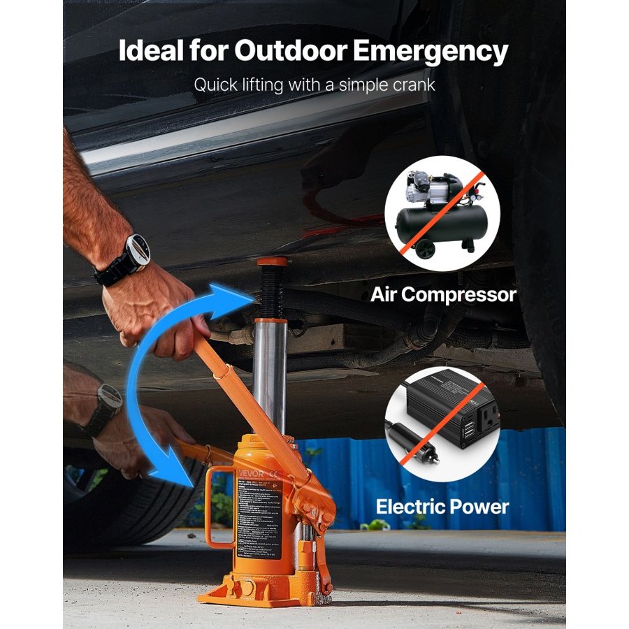 VEVOR 12 Ton Hydraulic Bottle Jack – 26455.5 Lbs Capacity