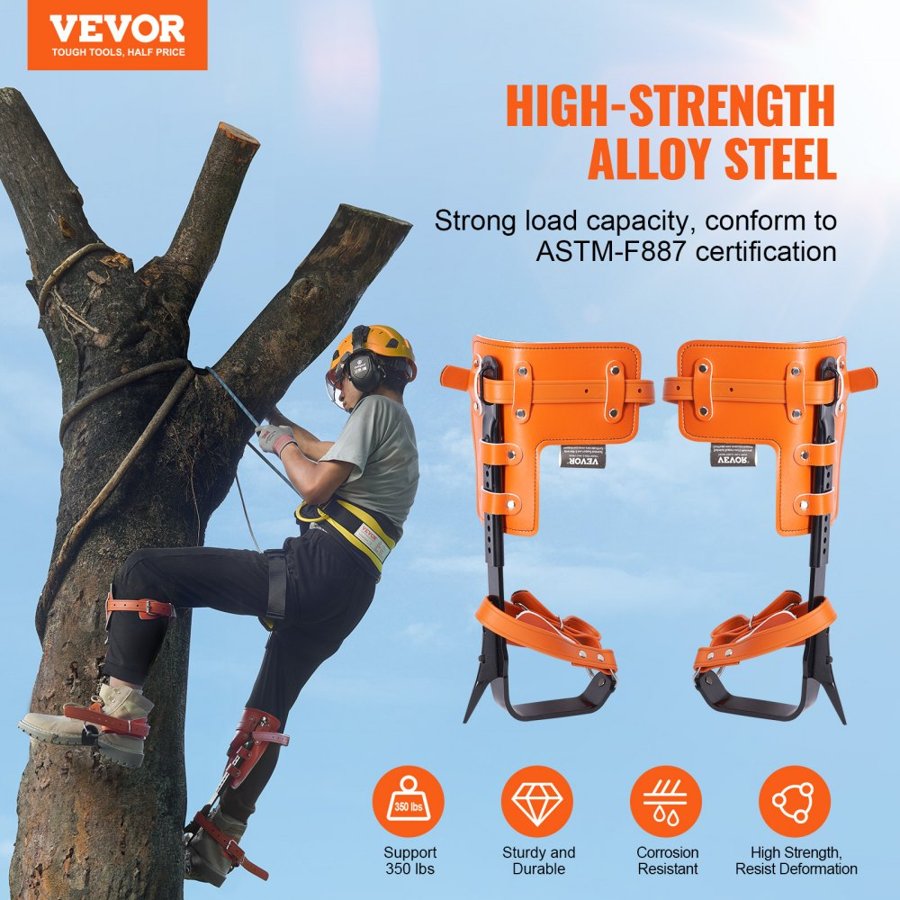 VEVOR Climbing Spikes for Trees – Alloy Steel, 350 lbs Set