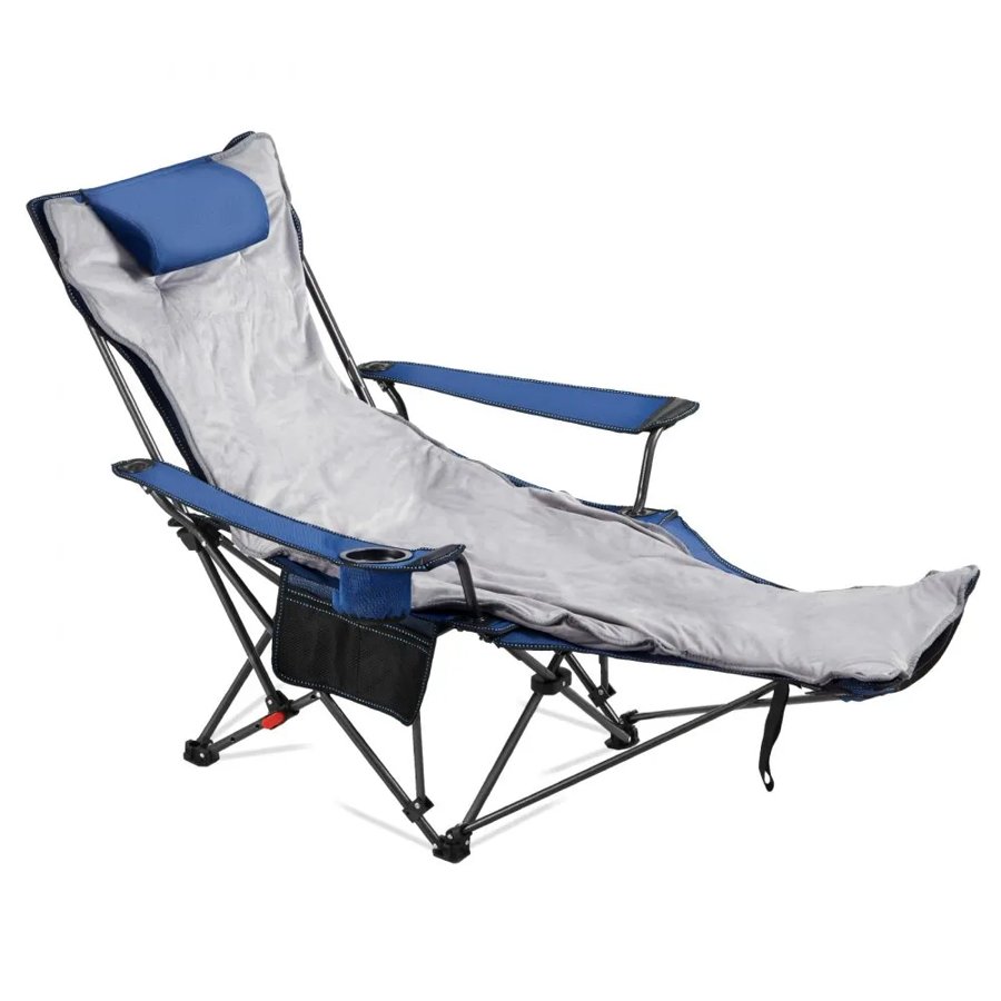 VEVOR Folding Reclining Camp Chair – 4 Positions, 220 Lbs