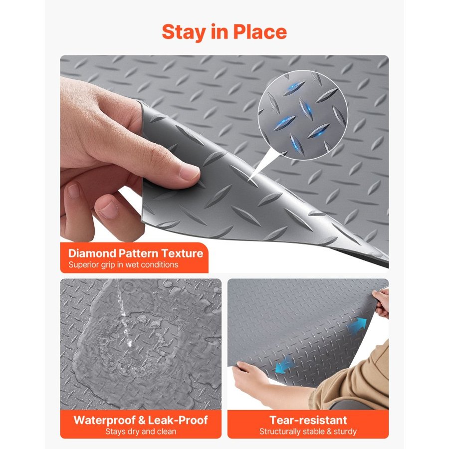 VEVOR Garage Floor Roll Out Mats – 7.5 x 17 ft, 2.2 mm PVC