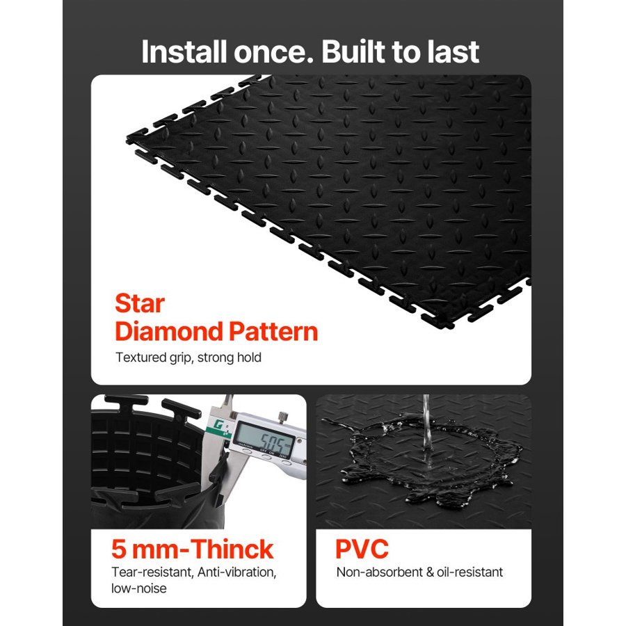 VEVOR Interlocking Floor Tiles for Garage – 20.2", 16 Pack
