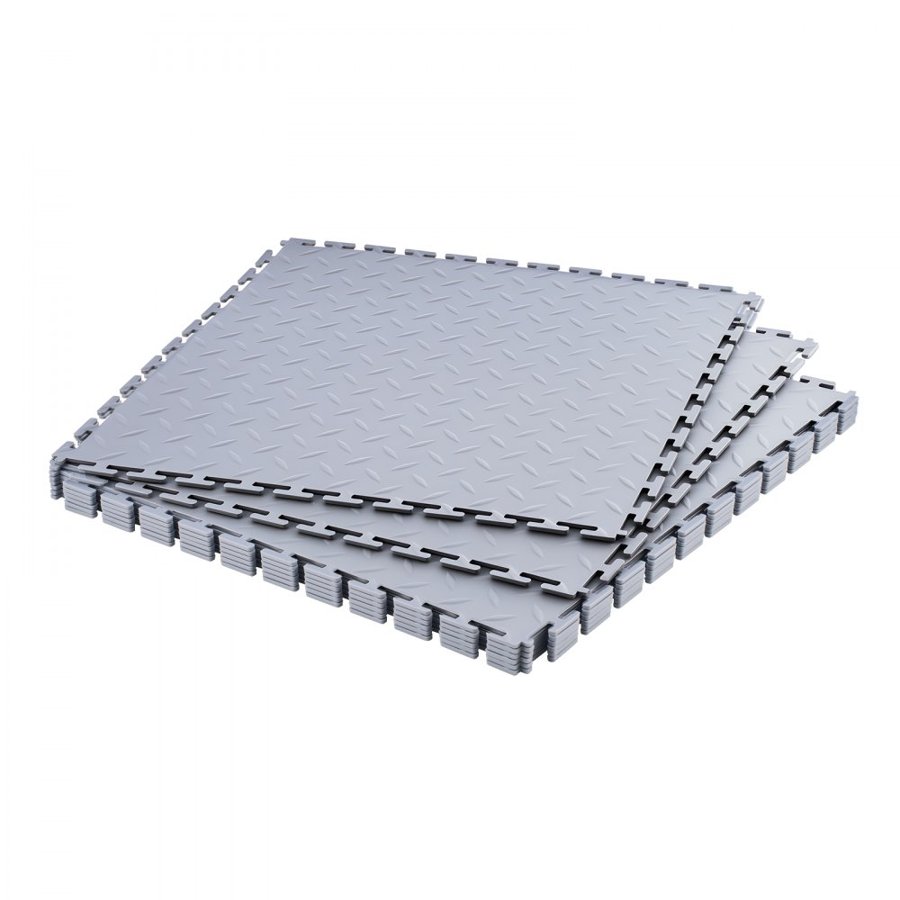 VEVOR PVC Garage Floor Tiles – 8 Pack, 20.2 inch, 5mm