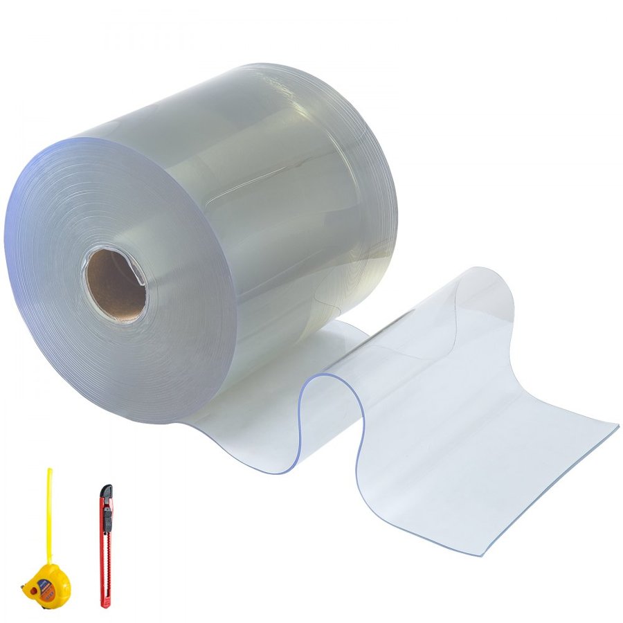 PVC Plastic Door Curtain Smooth Door Bulk Roll Clear 300mm Width x 3mm Thickness x 25m Length