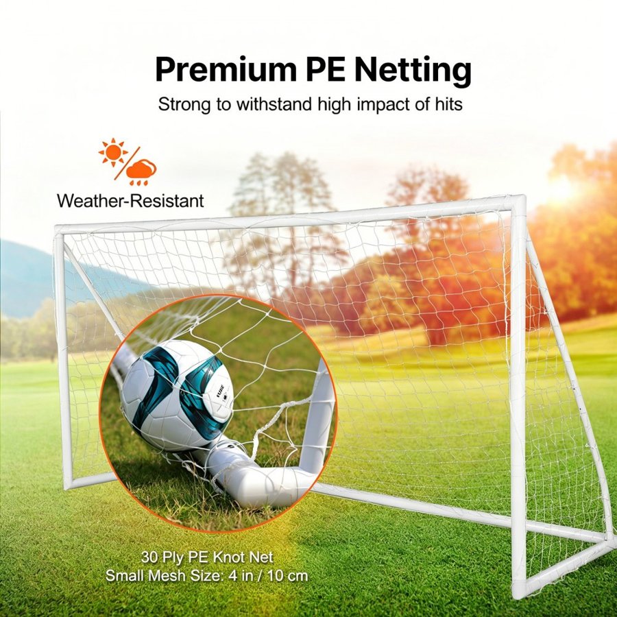 VEVOR Portable Soccer Goal, 12x6 ft Soccer Net, Adults Kids Backyard Soccer Net, Large Practice Soccer Net, Youth Training Soccer Goal Set, All-Weather Outdoor Soccer Goals with Carry Bag, 1 Pack
