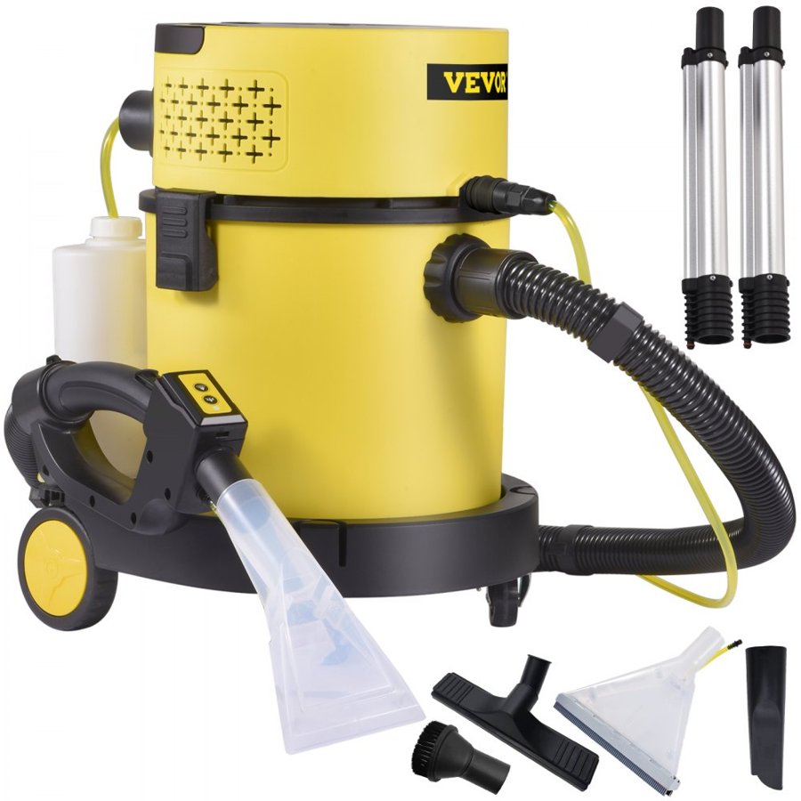 VEVOR Wet Dry Vacuum Cleaner, 20.1 L 2 Peak HP, 4-in-1 Portable Shop Vacuum w/ Blow & Spray Function, Remote Control, HEPA & Sponge Filtration, 5 Brush for Household, Car