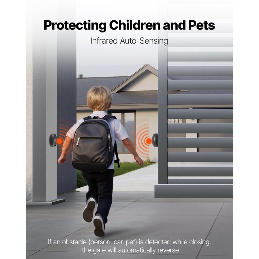 VEVOR Solar Powered Sliding Gate Opener – 400W, 1000kg, 25m