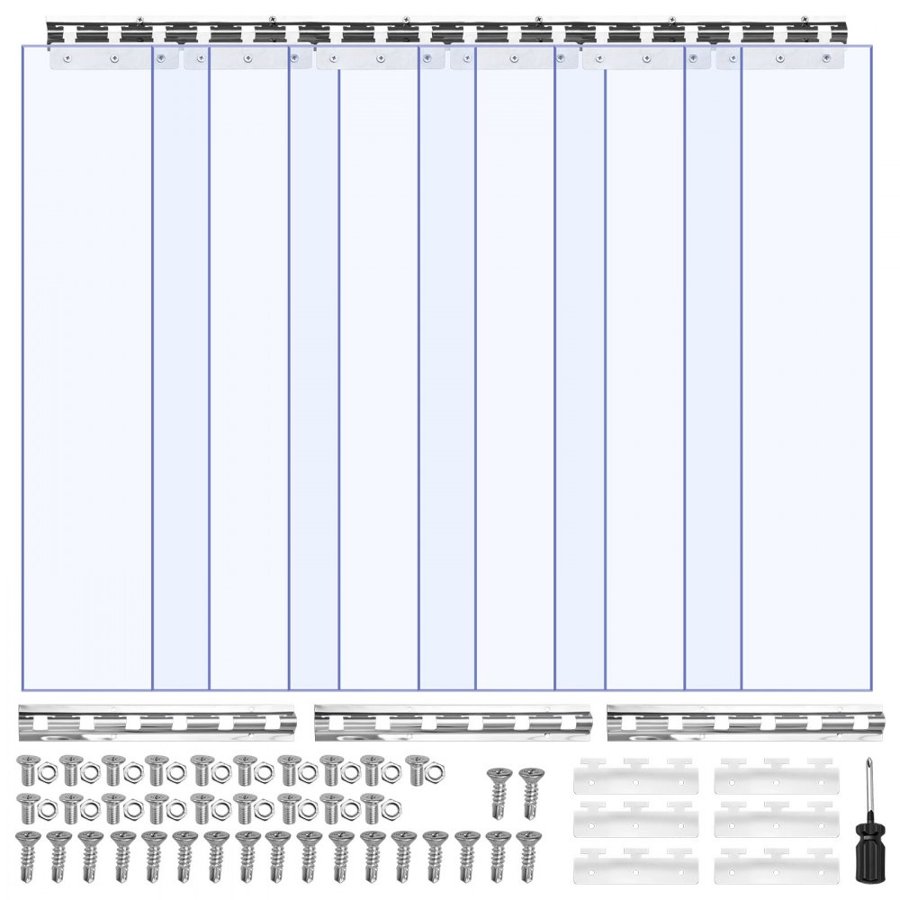 VEVOR Plastic Strip Curtains – 84 x 36 in, 0.08 in Thickness