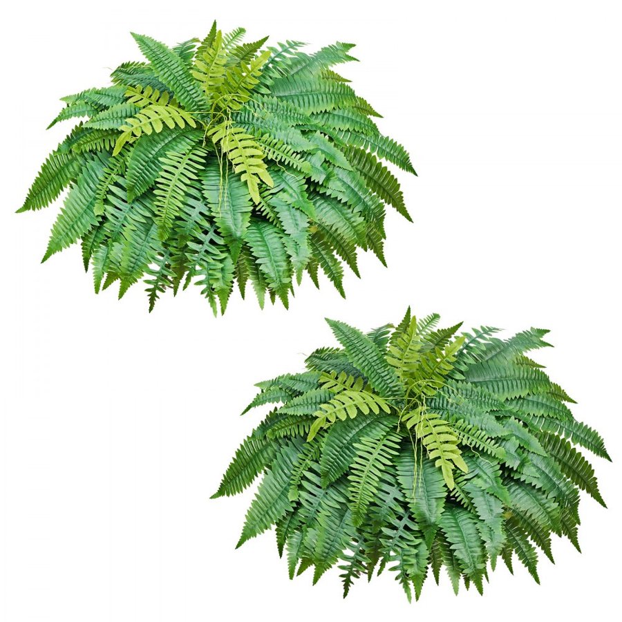VEVOR Artificial Boston Fern Bush – 1219mm, 67 Fronds, 2pc